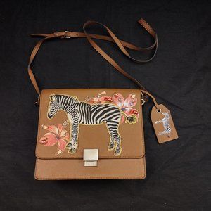 Aldo brown handbag with zebra print